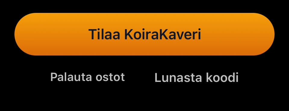 KoiraKaveri iOS – Lunasta promokoodi tilaussivulta