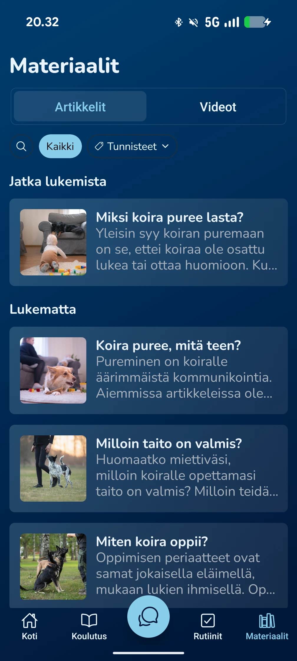 KoiraKaveri materiaalit – artikkelit ja videot koiranomistajalle