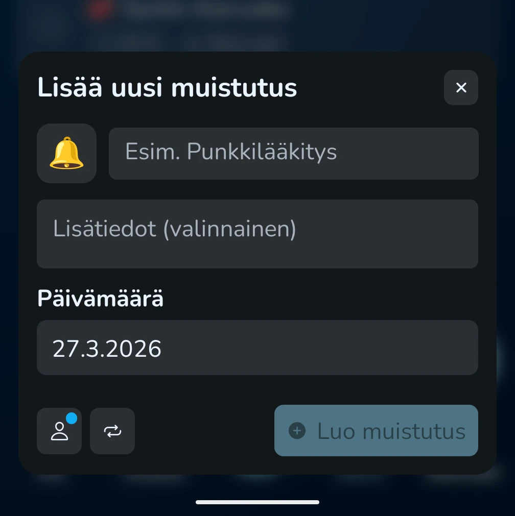 KoiraKaveri rutiinit – uuden tehtävän lisääminen