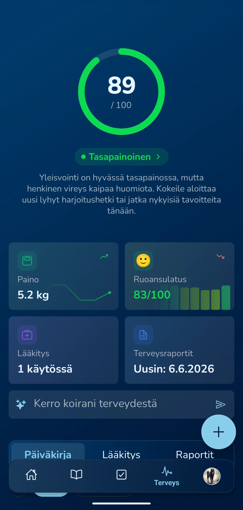 KoiraKaveri dog app health tracking
